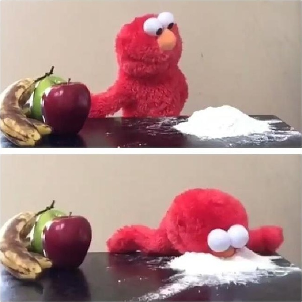 Elmo Choosing Cocaine blank meme template