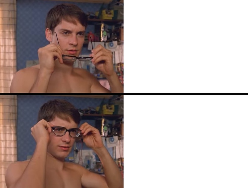 Peter Parker's Glasses blank meme template