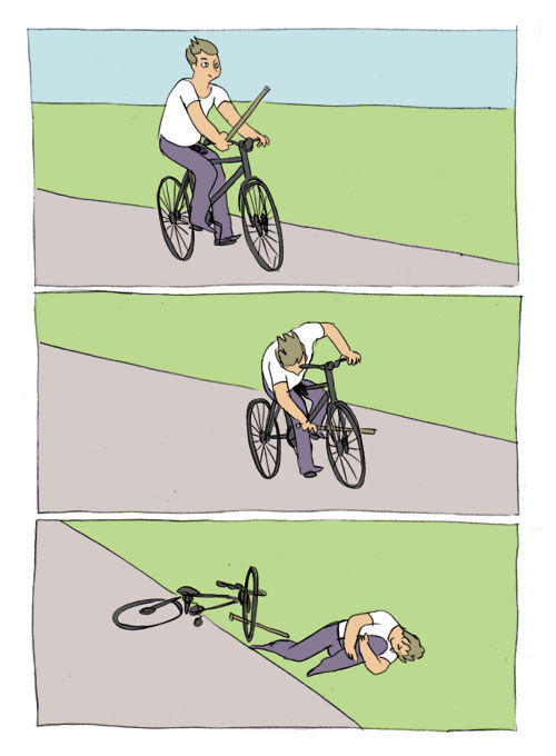 Bike Fall blank meme template