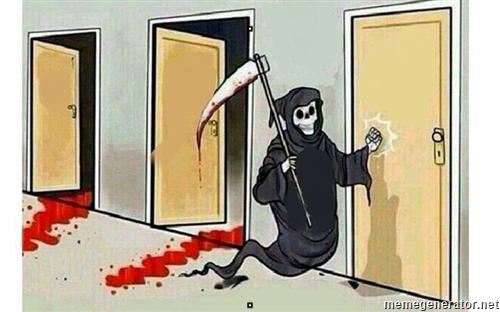 Grim Reaper Knocking Door blank meme template