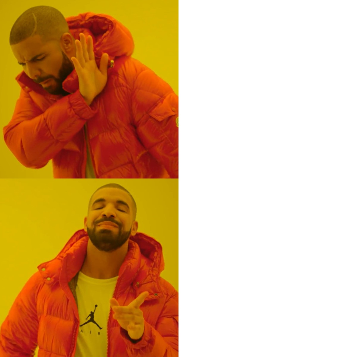 Drake Hotline Bling blank meme template