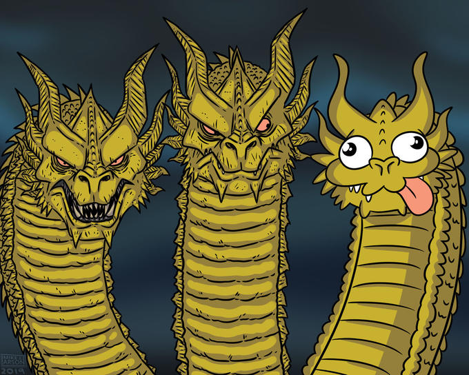 Three-headed Dragon blank meme template