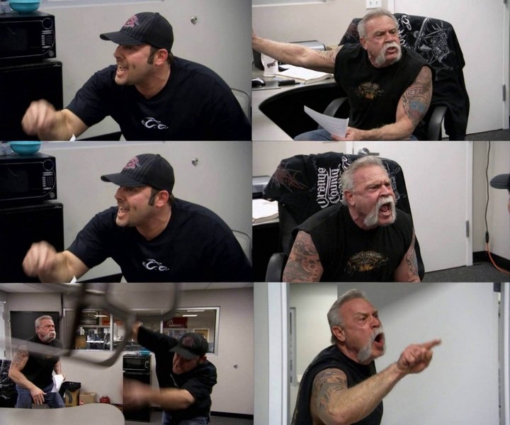 American Chopper Argument meme template